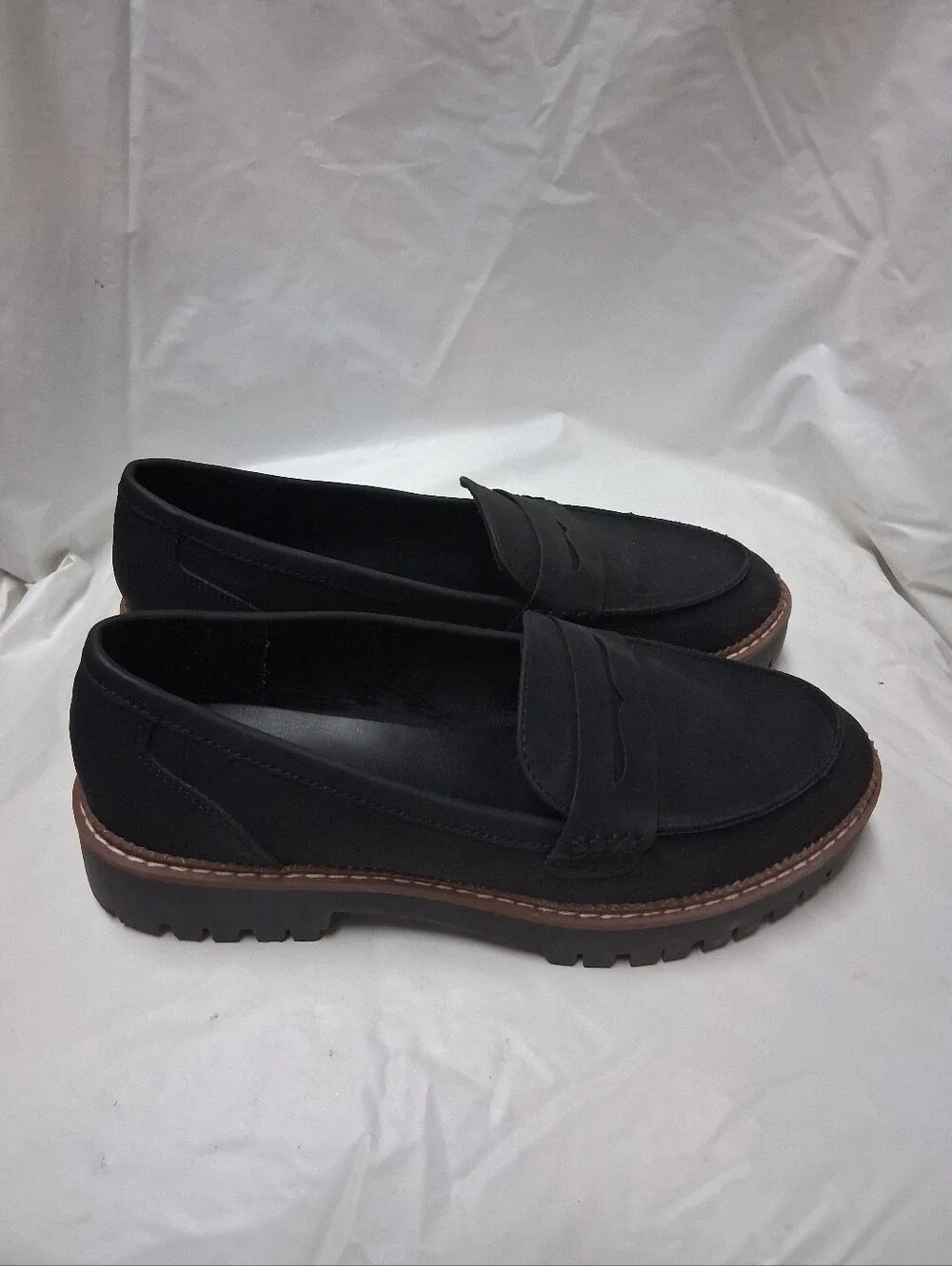 Maurices Women's Black Penny Loafers with Lug Sole Size 9 Preowned